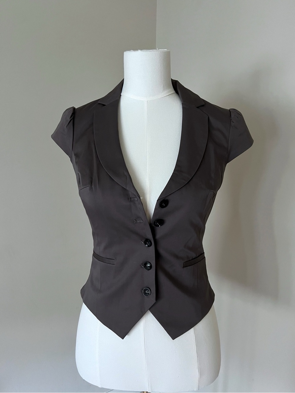 Dark Brown Short Sleeve Blazer